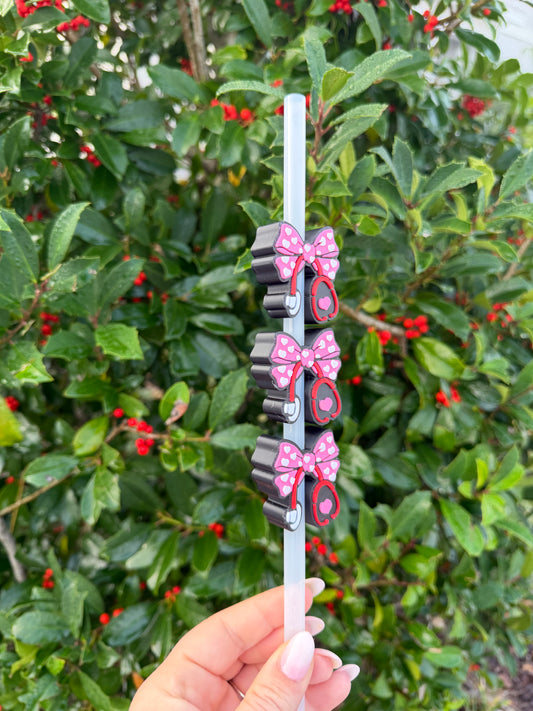 Bow Nurse Stanley Straw Topper | Valentine’s Day Nurse Straw Charm | Stanley Cup Accessory | Nurse Gift | Pink Nurse Cup Topper