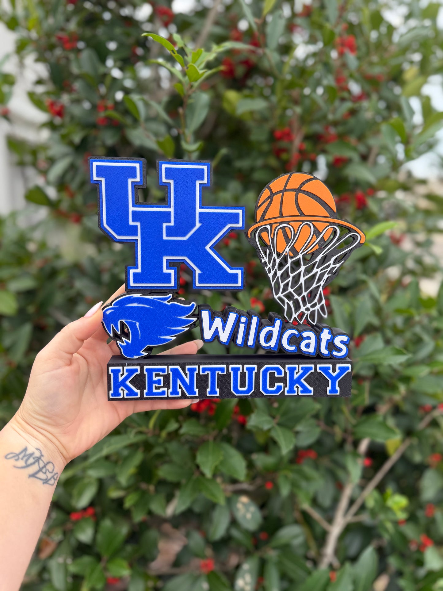 Kentucky Wildcats Basketball Desk Stand | UK Wildcats Table Decor | College Basketball Fan Gift | 3D Printed Sports Display