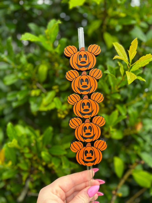 Pumpkin Mouse Stanley Cup Straw Toppers | Halloween Straw Cover | Reusable Cup Accessories for Fall