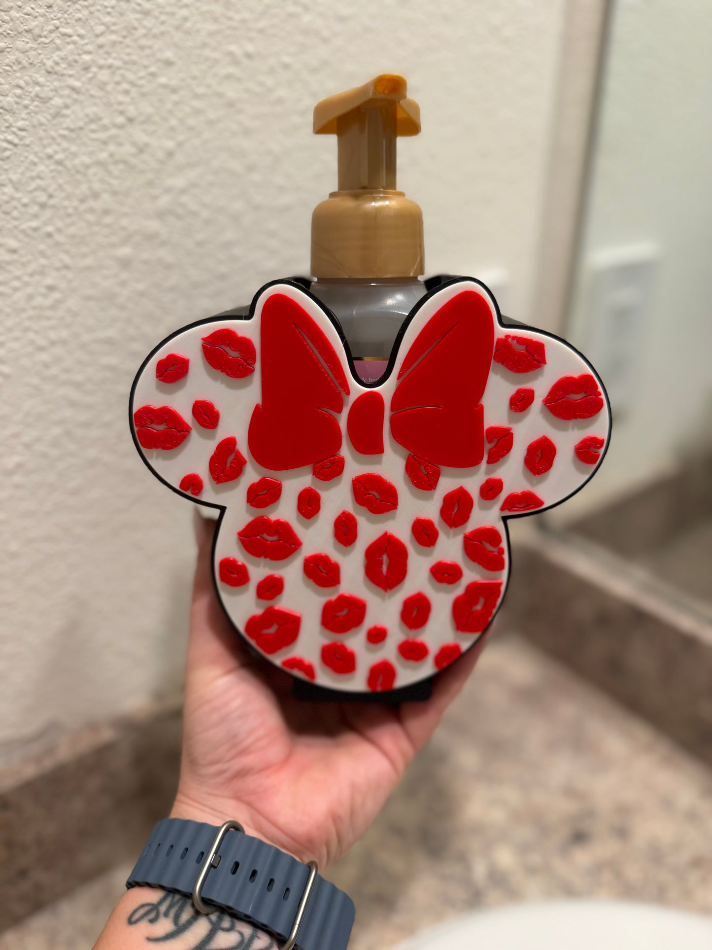Minnie-Inspired Valentine Soap Holder | Bath & Body Works Foaming Soap Holder | Disney Valentine Bathroom Decor | Gift for Her