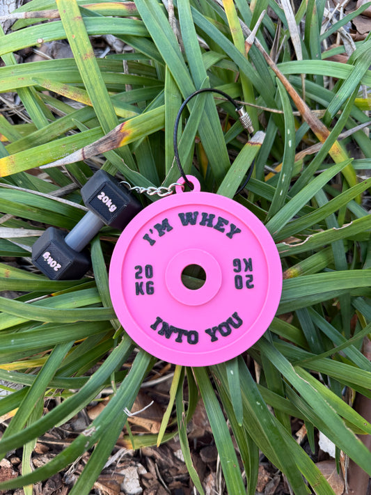 Valentine’s Day Gym Keychain | Weight Plate & Dumbbell Keychain | Fitness Lover Gift | Custom Color Combo | Gym Valentine Gift