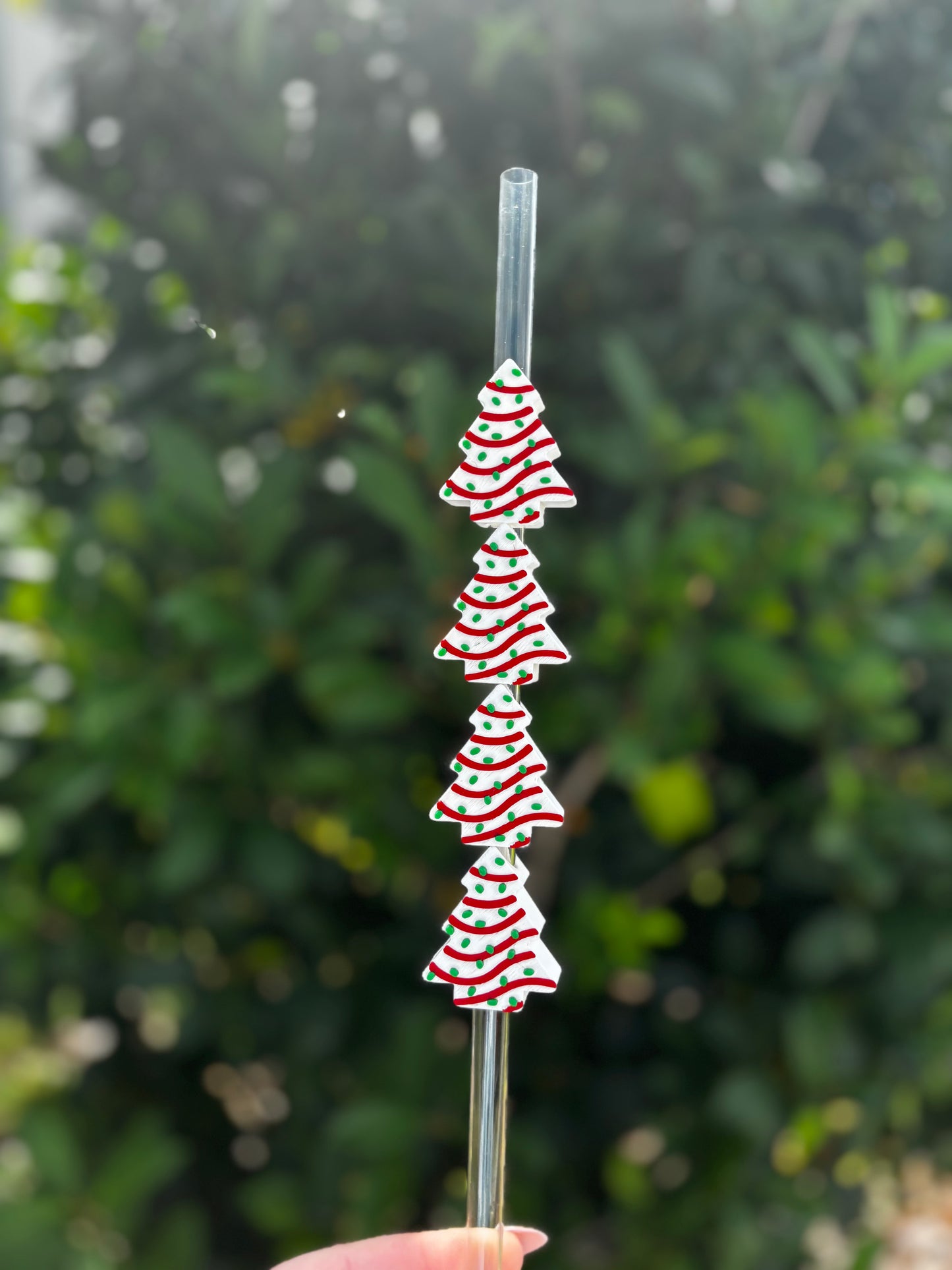 Christmas Debbie Cake Stanley Straw Topper