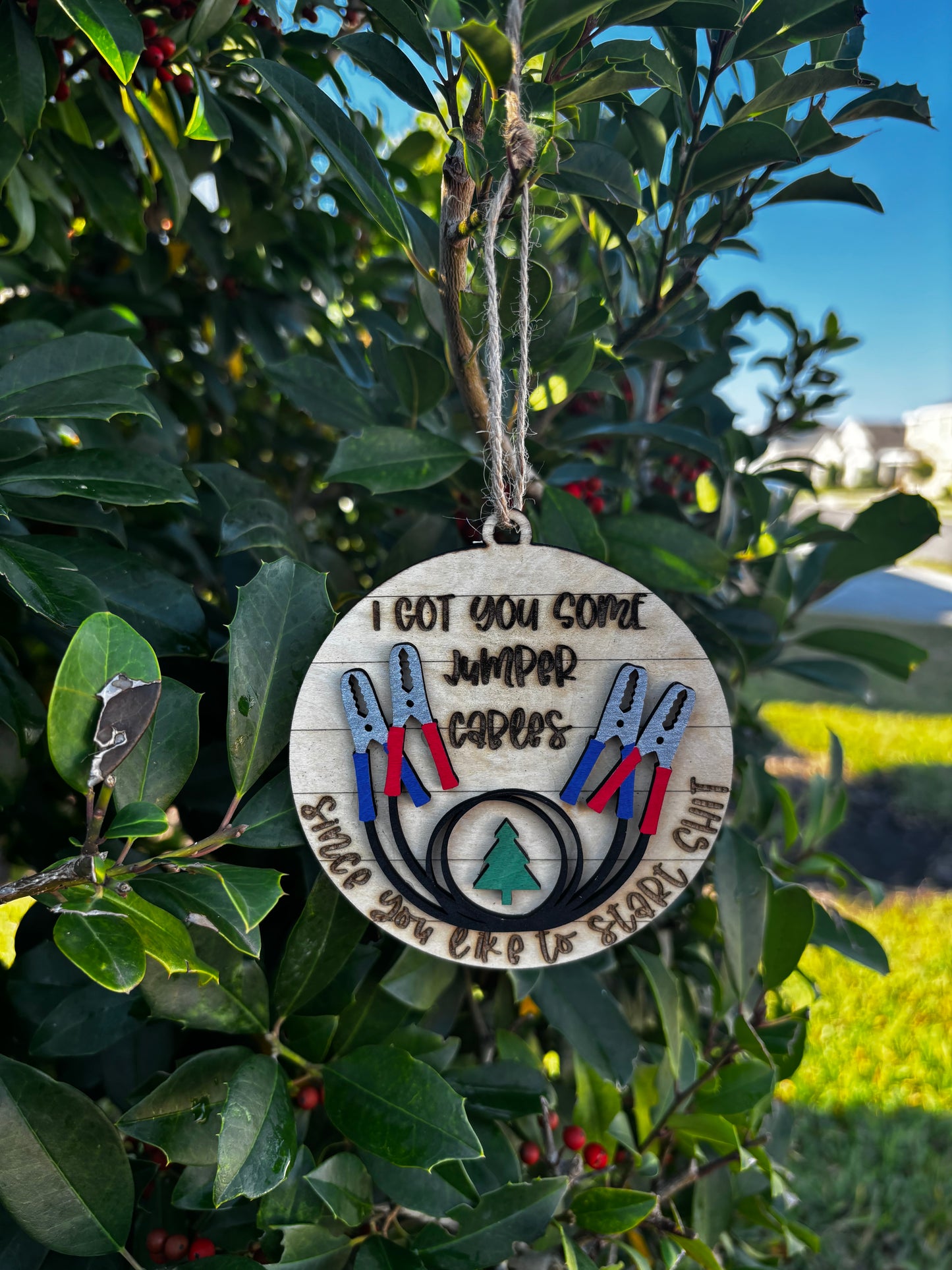 Jumper Cables Humor Ornament