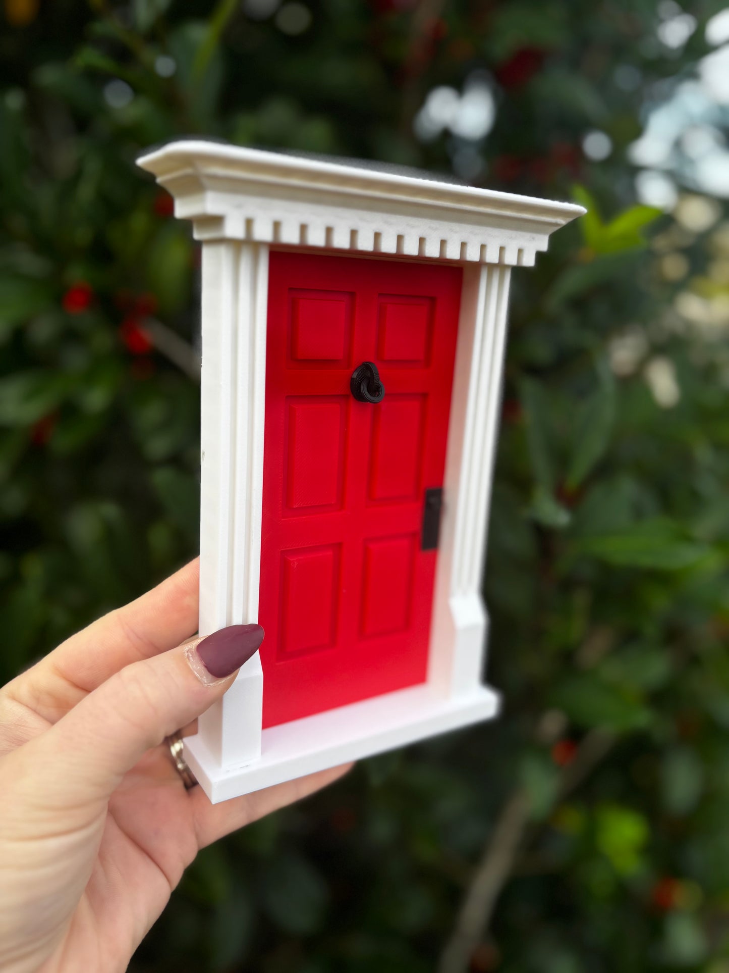 Elf on the Shelf Mini Door – Red Holiday Elf Door | Christmas Elf Prop