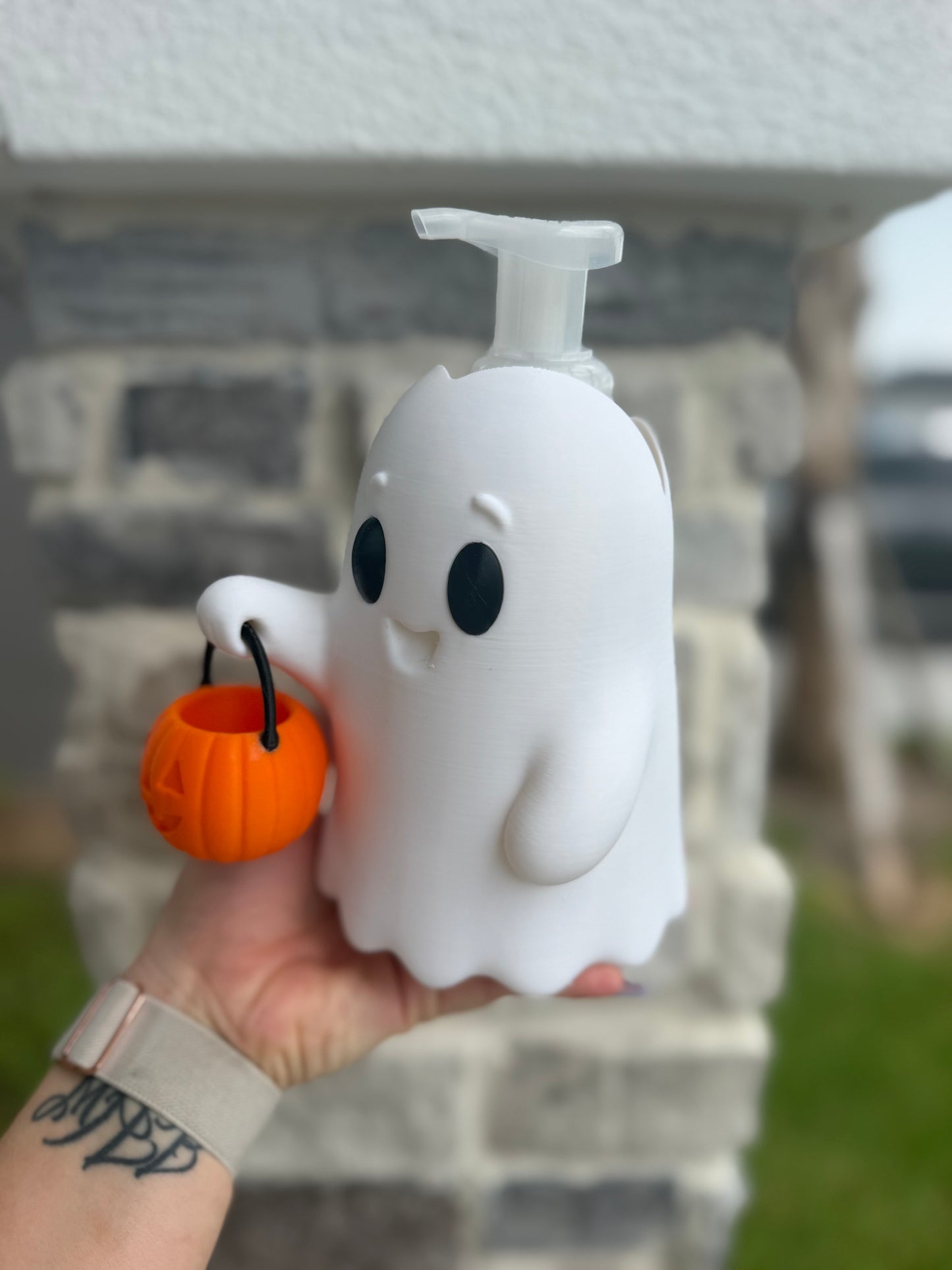 Ghost Bath & Body Works Soap Holder | Halloween Foaming Soap Sleeve | 3D Printed Ghost Bathroom Decor | Fall Kitchen Sink Decor | Gift