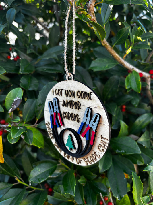 Jumper Cables Humor Ornament