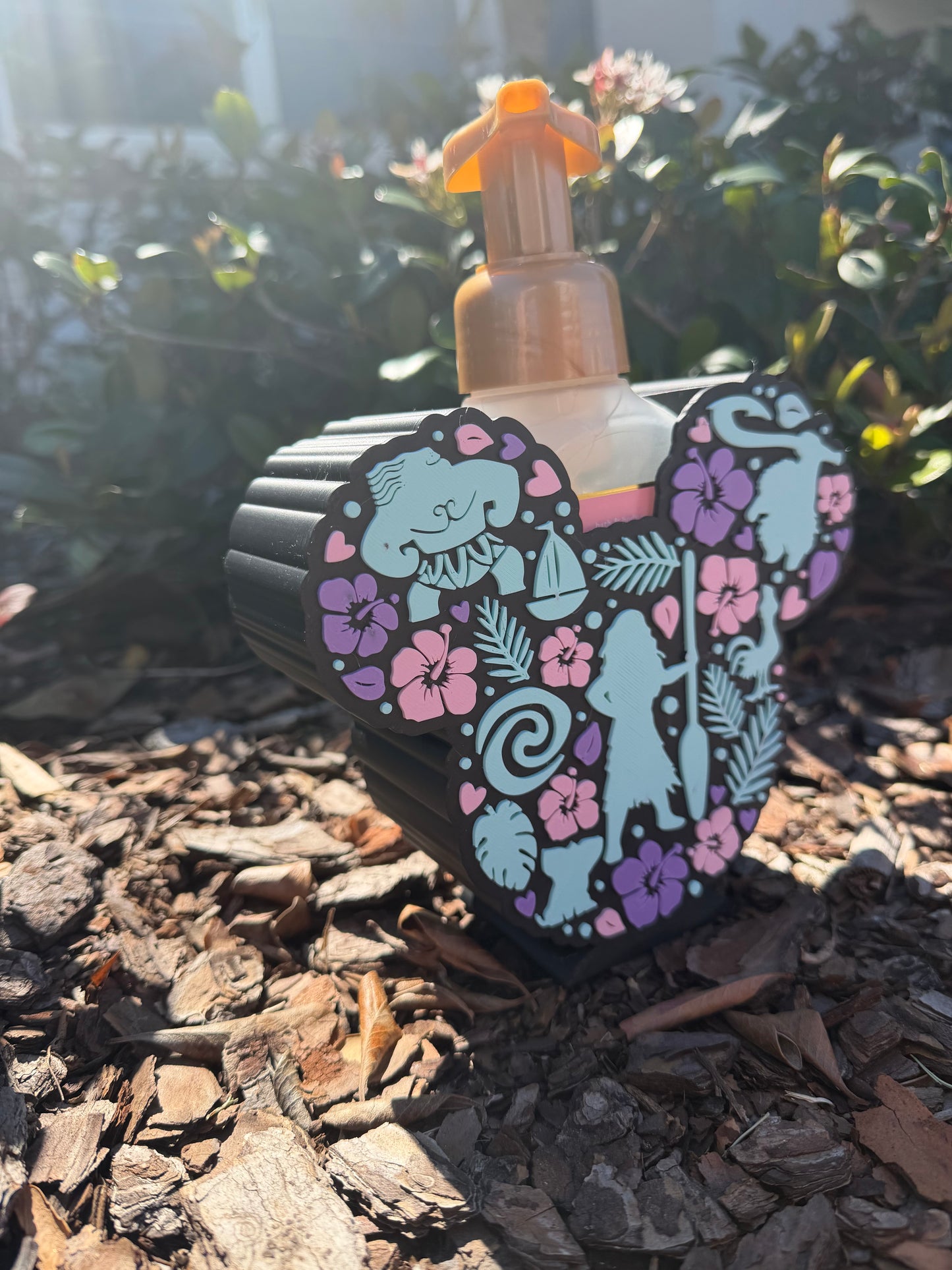 Island Adventure Princess Soap Holder | Tropical Inspired Bathroom Decor | Fits Bath & Body Works Foaming Soap | 3D Printed Soap Stand