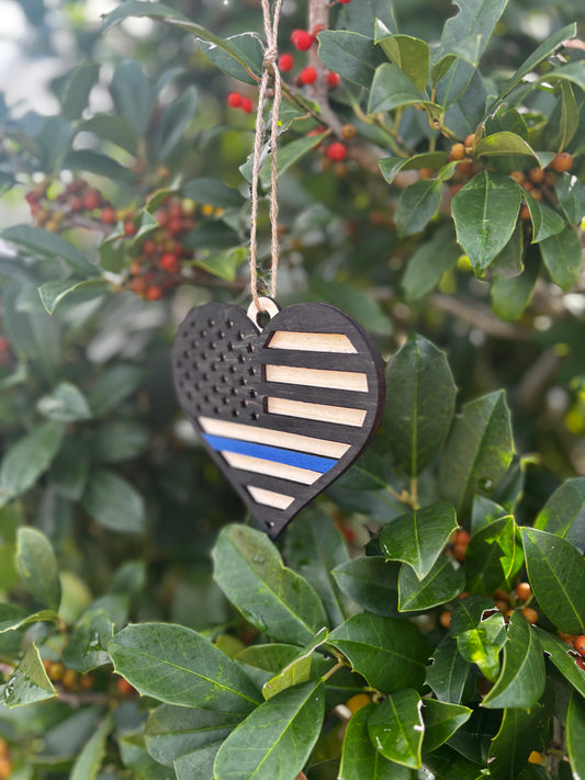 Police Christmas Flag Ornament