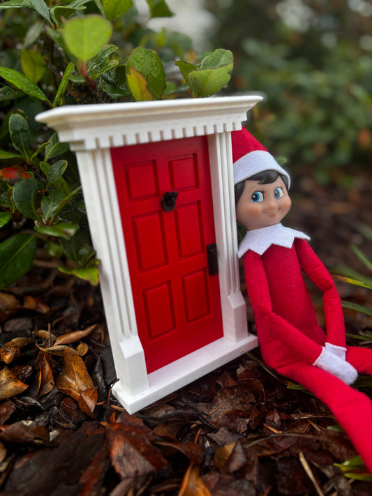 Elf on the Shelf Mini Door – Red Holiday Elf Door | Christmas Elf Prop