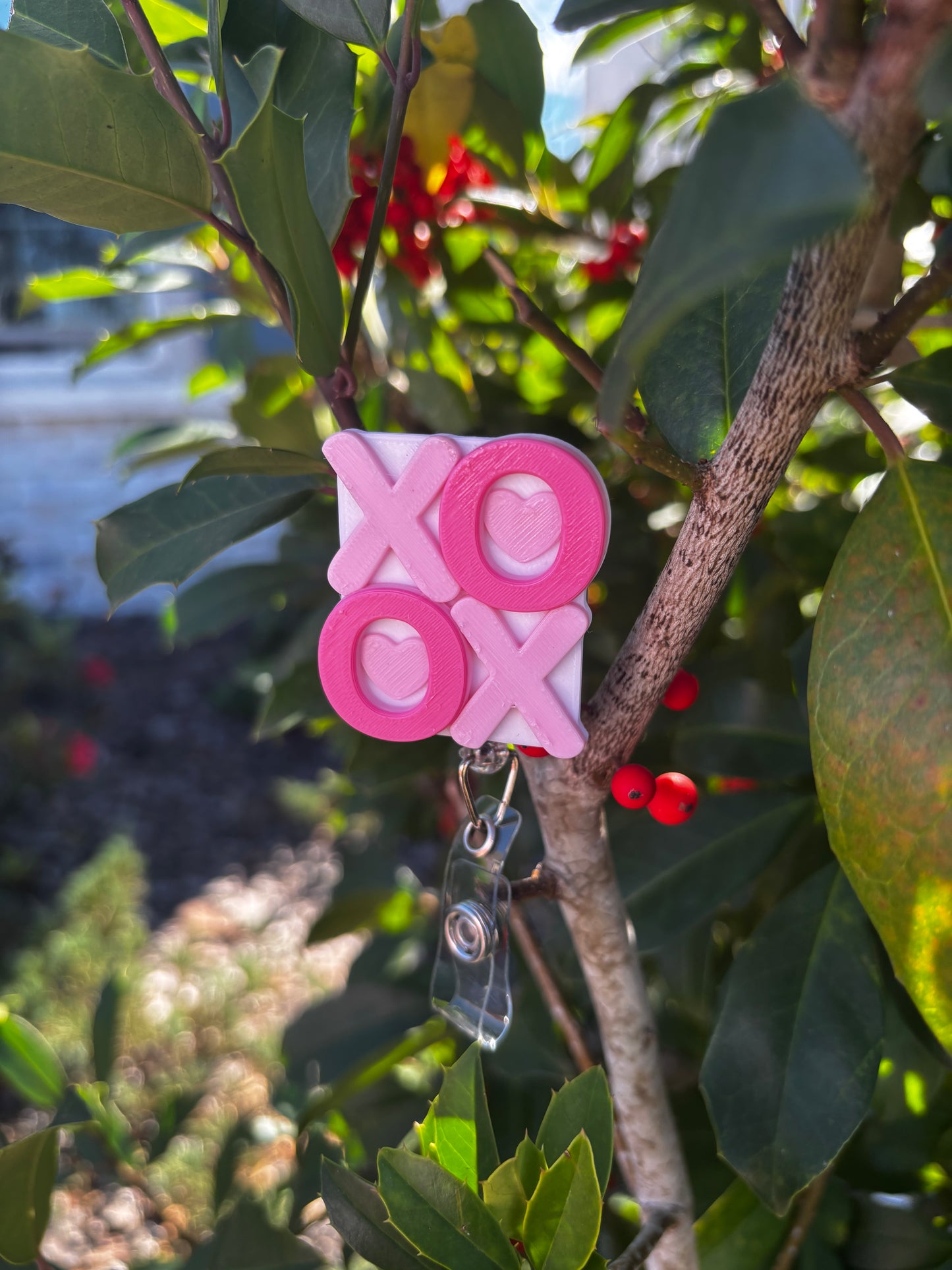 XOXO Badge Reel | Valentine Badge Reel | Cute Nurse Badge Reel | Heart Badge Holder | Retractable ID Badge | Gift for Healthcare Workers
