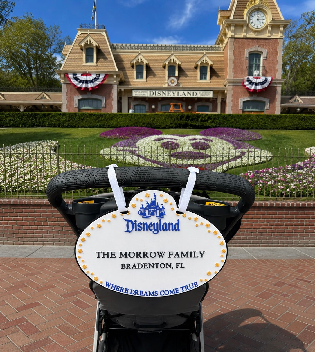 Disney-Inspired Family Name Stroller Sign Digital File | STL & 3MF | Custom Family Vacation Sign | Personalized Stroller Tag | 3D Print File Download