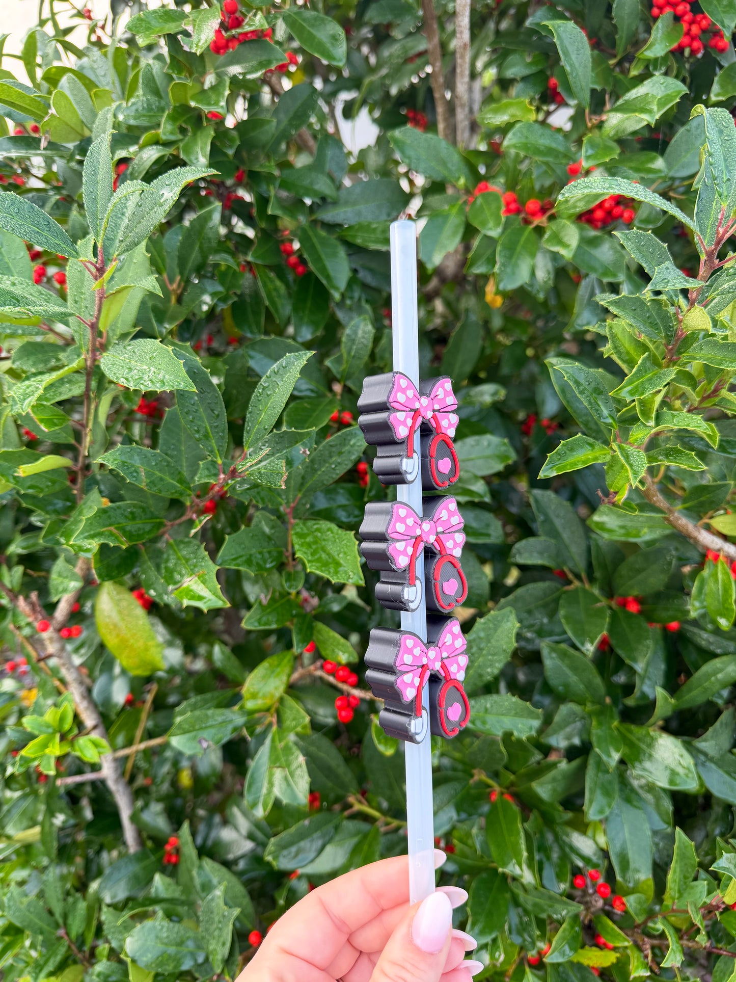 Bow Nurse Stanley Straw Topper | Valentine’s Day Nurse Straw Charm | Stanley Cup Accessory | Nurse Gift | Pink Nurse Cup Topper