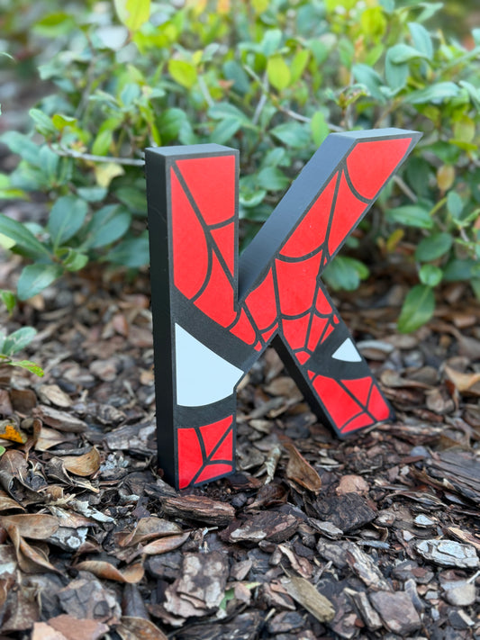 Spider-Man Inspired Block Letters | Superhero Name Decor | Kids Room Shelf Letters | Custom Name Sign | 3D Printed Decor