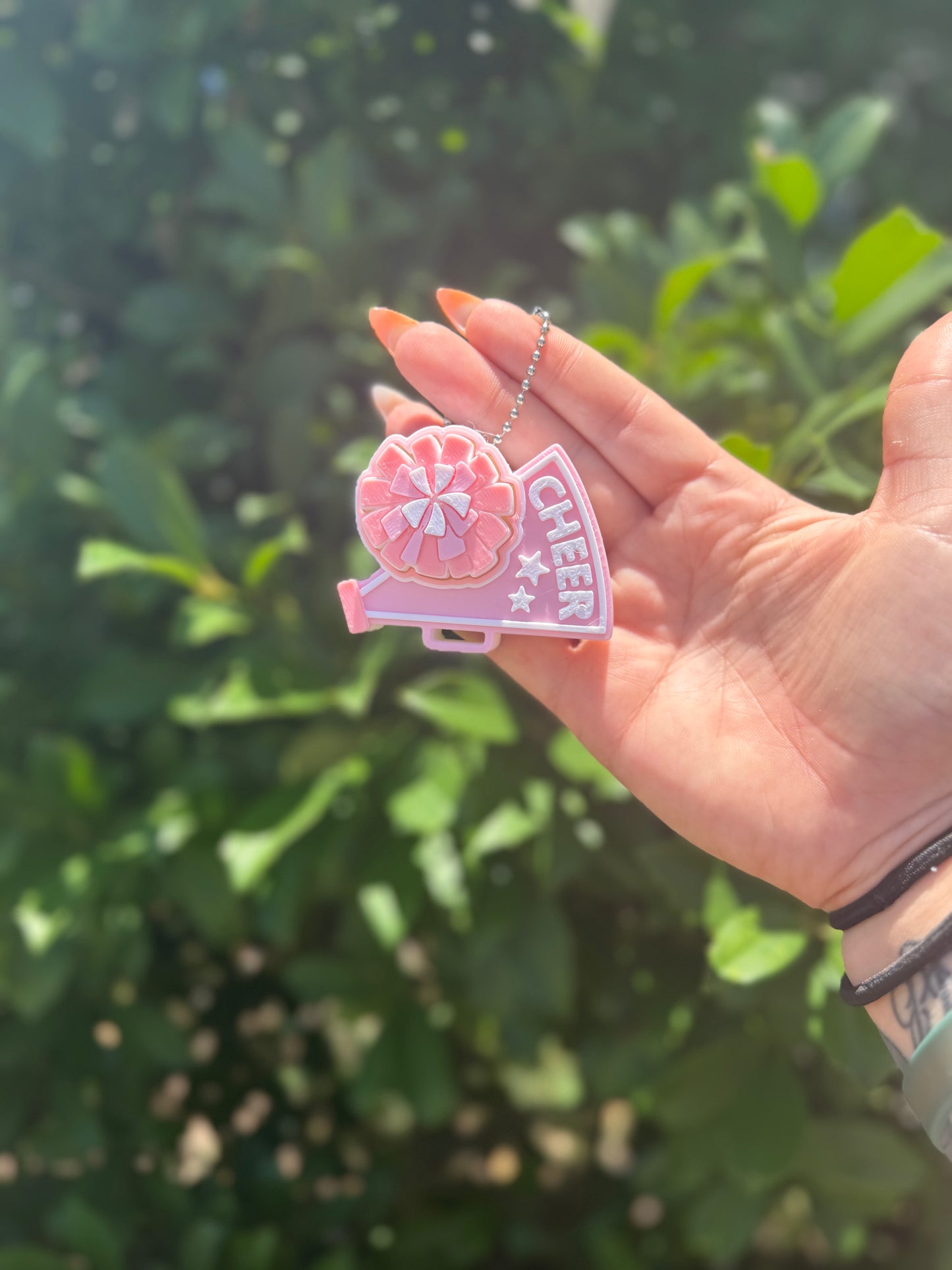 Cheer Clicker Keychain – Cheer Megaphone Clicker | Cheerleader Gift | Team Spirit Clicker | Cheer Bag Accessory | Pink Cheer Clicker