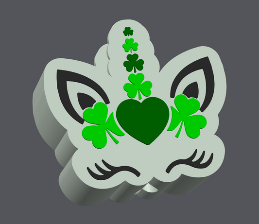 St. Patrick’s Day Unicorn Soap Holder | STL & 3MF File | 3D Print Digital Download | Lucky Bathroom Decor | Shamrock Unicorn
