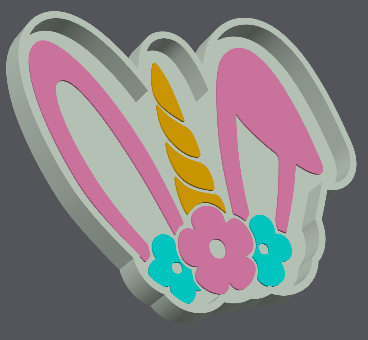 Easter Unicorn Trinket Tray | STL & 3MF File | 3D Print Digital Download | Spring Jewelry Dish | Bunny Ear Unicorn Decor