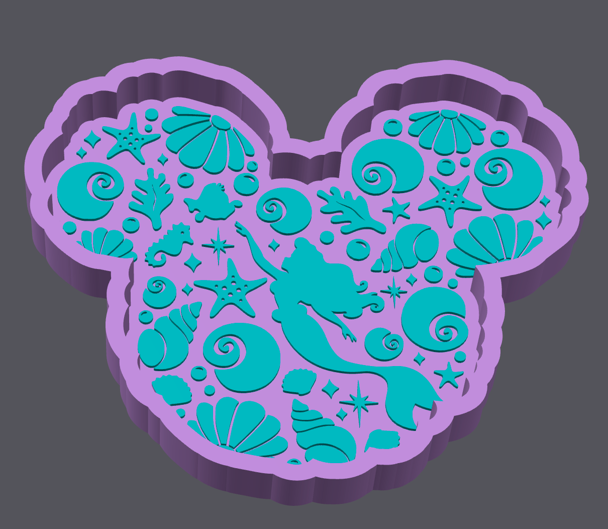 Mermaid Princess Trinket Tray – Digital Download – STL & 3MF Files – 3D Print Jewelry Dish – Under the Sea Decor