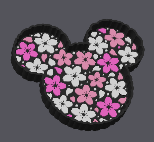 Cherry Blossom Mouse Trinket Tray STL & 3MF | Floral Jewelry Tray 3D Print File | Spring Catch All Dish | Digital Download