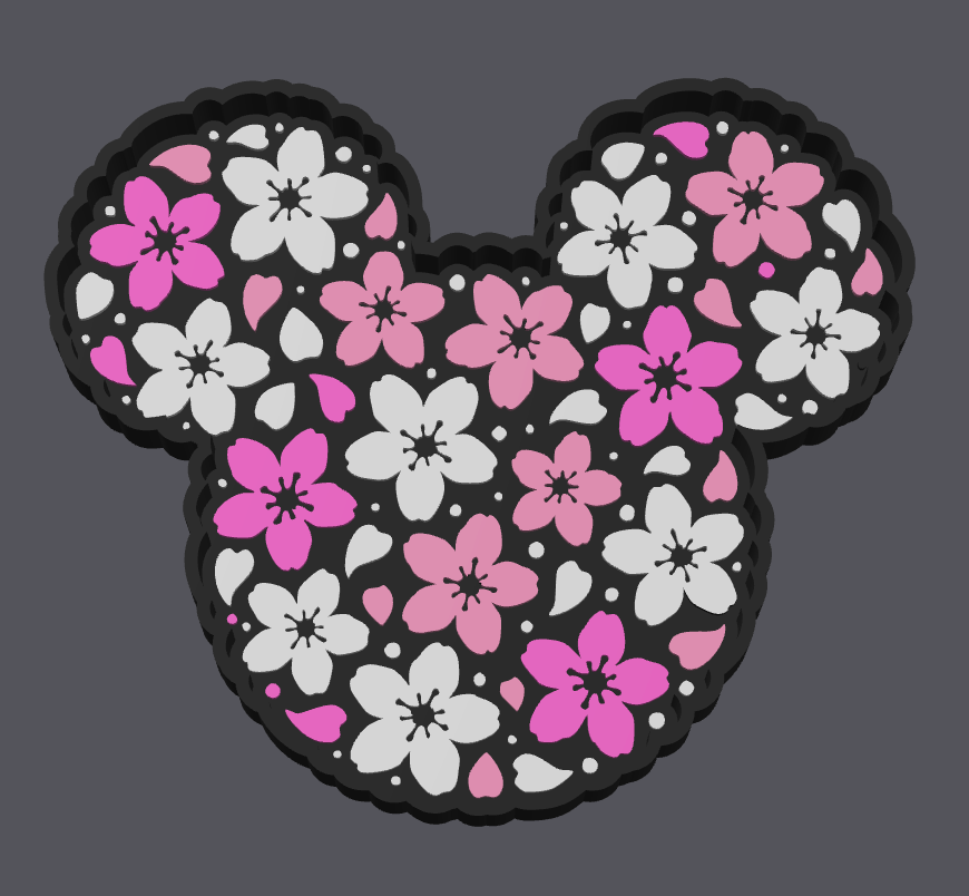 Cherry Blossom Mouse Trinket Tray STL & 3MF | Floral Jewelry Tray 3D Print File | Spring Catch All Dish | Digital Download