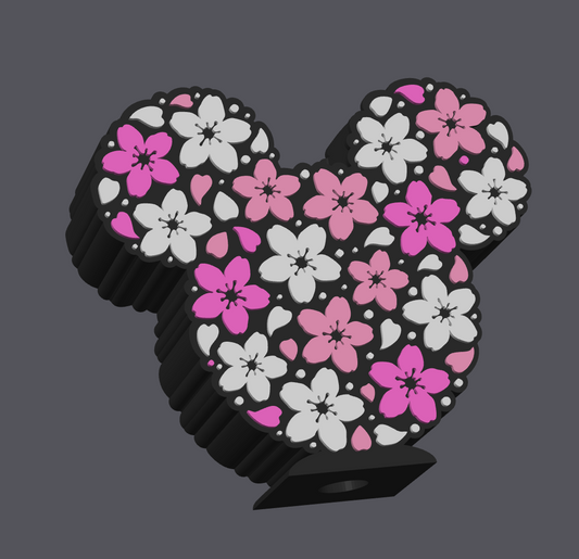 Cherry Blossom Mouse Soap Holder STL & 3MF | Floral Spring Soap Dish 3D Print File | Cute Bathroom Decor | Digital Download