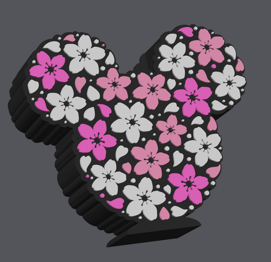 Cherry Blossom Mouse Pen Holder STL & 3MF | Floral Desk Organizer 3D Print File | Cute Spring Decor | Digital Download