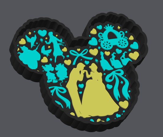 Cinderella Mouse Trinket Tray STL & 3MF | Princess Jewelry Tray 3D Print File | Fairytale Catch All Dish | Digital Download