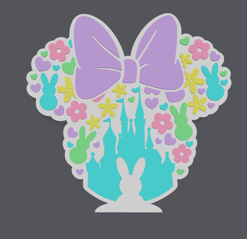 Easter Bunny Bow Mouse Soap Holder STL | Cute Spring Soap Dish 3D Print File | Bunny Floral Bathroom Decor | Digital Download