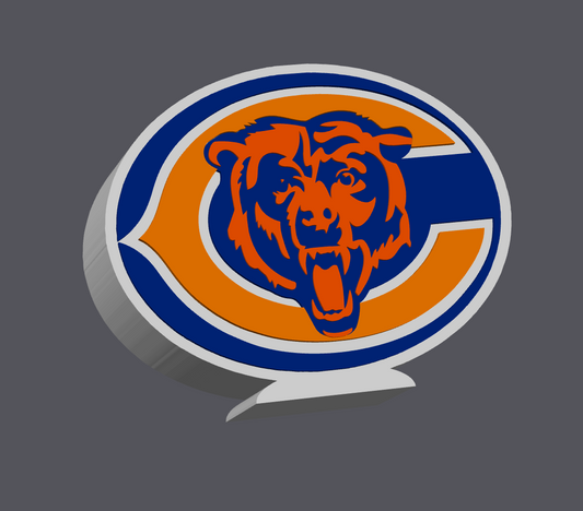 Chicago Bears Pen Holder STL & 3MF | Football Desk Organizer 3D Print File | Bears Pencil Holder | Digital Download