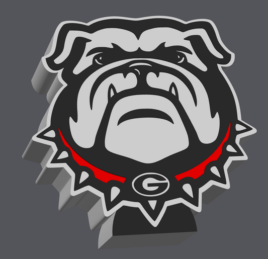 Georgia Bulldogs Pen Holder STL & 3MF | UGA Desk Organizer 3D Print File | Bulldog Pencil Holder | Digital Download