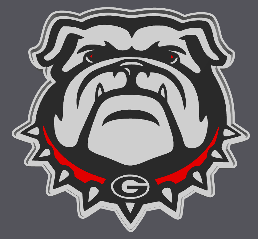Georgia Bulldogs Trinket Tray STL & 3MF | UGA Catch All Tray 3D Print File | Bulldog Key Tray | Football Fan Decor
