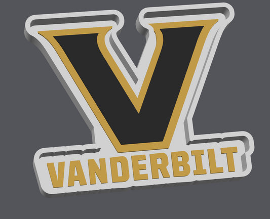 Vanderbilt Trinket Tray STL & 3MF File | Jewelry Dish | College Fan Decor | 3D Print File | Digital Download ONLY