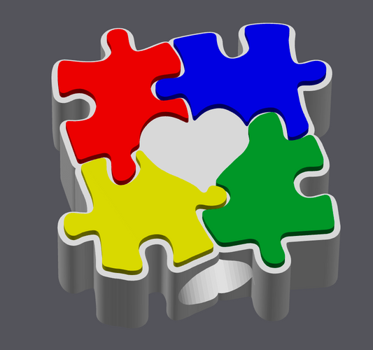 Autism Awareness Straw Topper – Regular & Stanley Size (STL & 3MF Digital File)