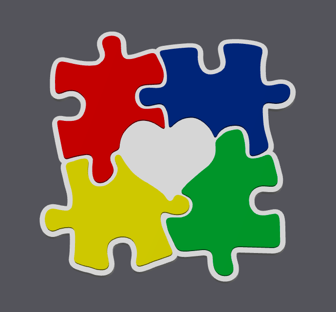 Autism Awareness Badge Reel Topper β Digital File (STL & 3MF)