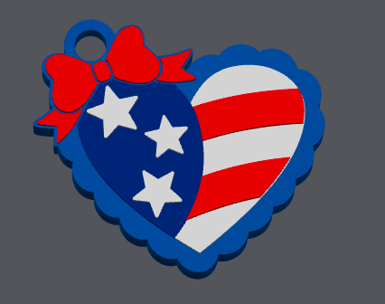 American Flag Heart NFC Tag | Custom NFC Business Tag | Tap to Share Socials | Patriotic NFC Keychain