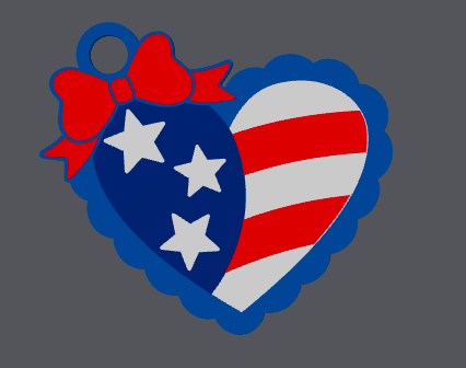 American Flag Heart NFC Tag | Custom NFC Business Tag | Tap to Share Socials | Patriotic NFC Keychain