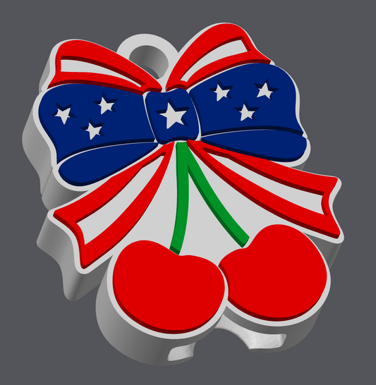 American Flag Cherry Can Opener STL & 3MF File | Patriotic 3D Print | Cherry USA Keychain Opener | Digital Download