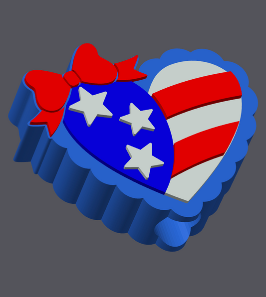 American Flag Heart Straw Topper STL & 3MF File | Patriotic Cup Charm | Stanley & Regular Size | Digital Download