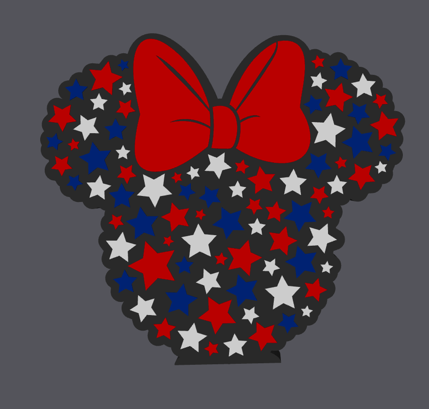 4th of July Minnie Mouse Pen Holder Digital File | STL & 3MF | Patriotic Desk Organizer | USA Mouse Ears Pen Cup | 3D Print File Download