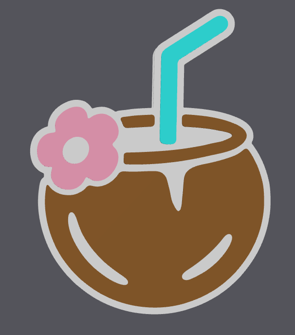 Piña Colada Straw Topper Digital File | STL & 3MF | Regular & Stanley Sizes Included | Tropical Straw Charm | Coconut Drink Straw Topper | 3D Print File Download