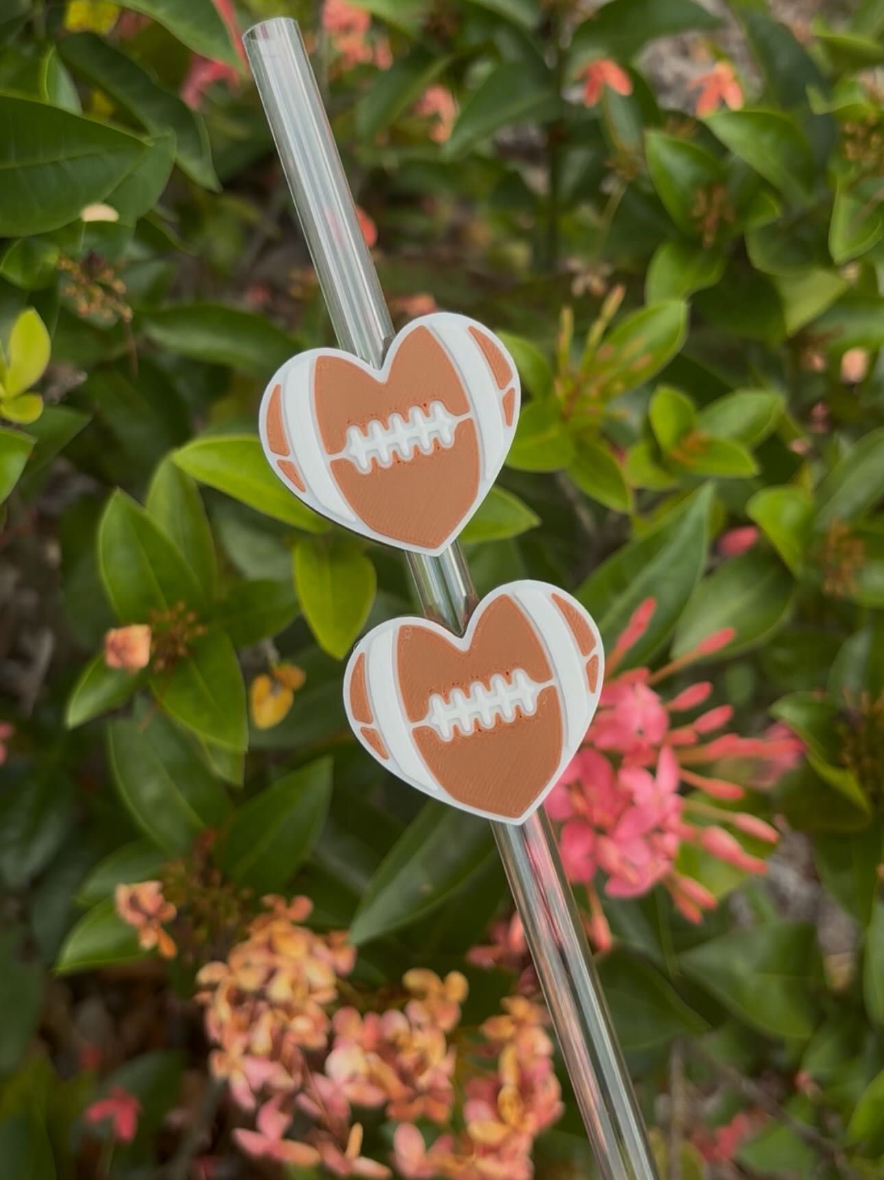 Football Heart Stanley Straw Topper