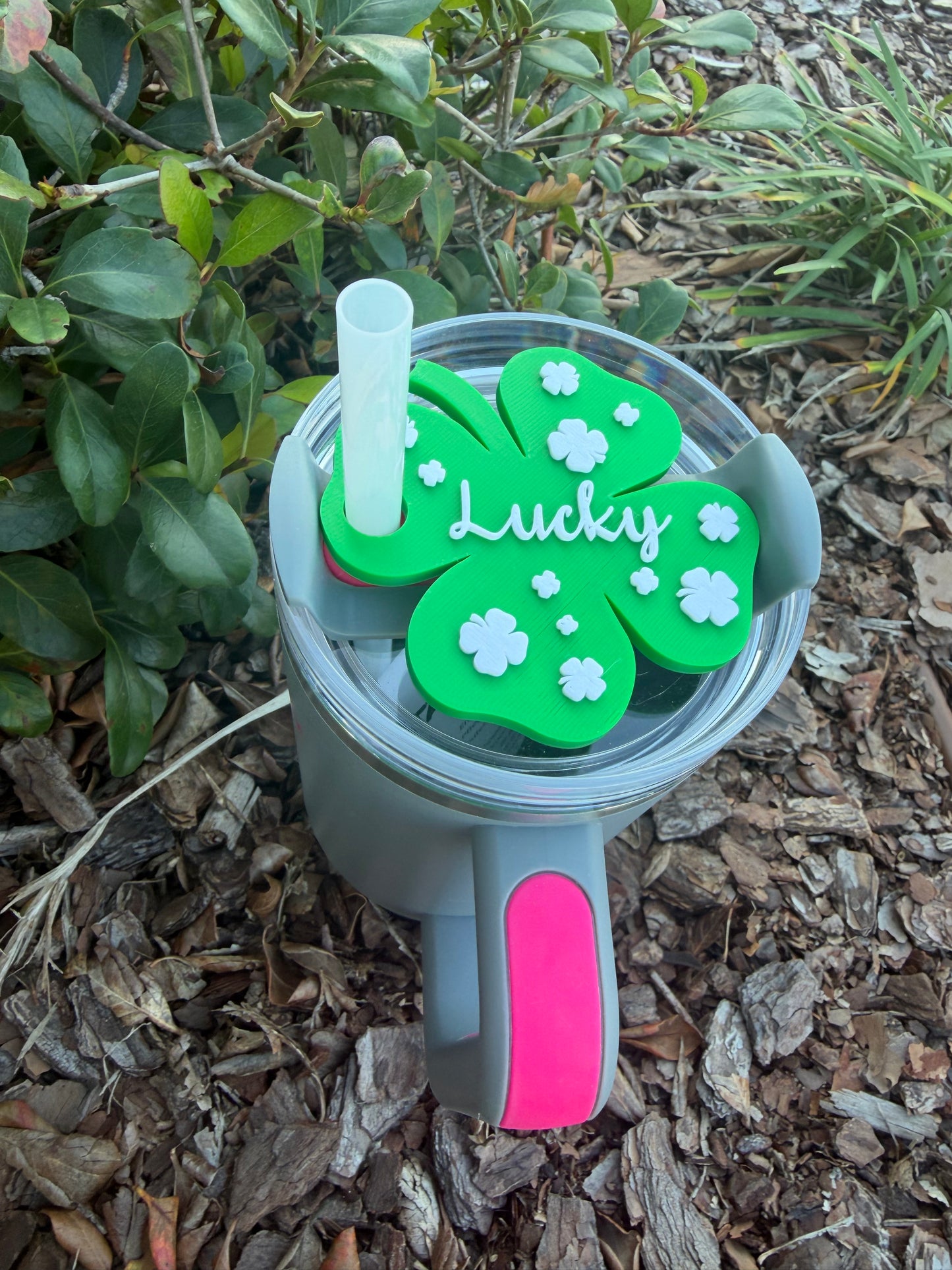 St. Patrick’s Day Stanley Tumbler Topper | Lucky Clover Straw Topper | Fits 30oz & 40oz Stanley Cups | Shamrock Cup Accessory