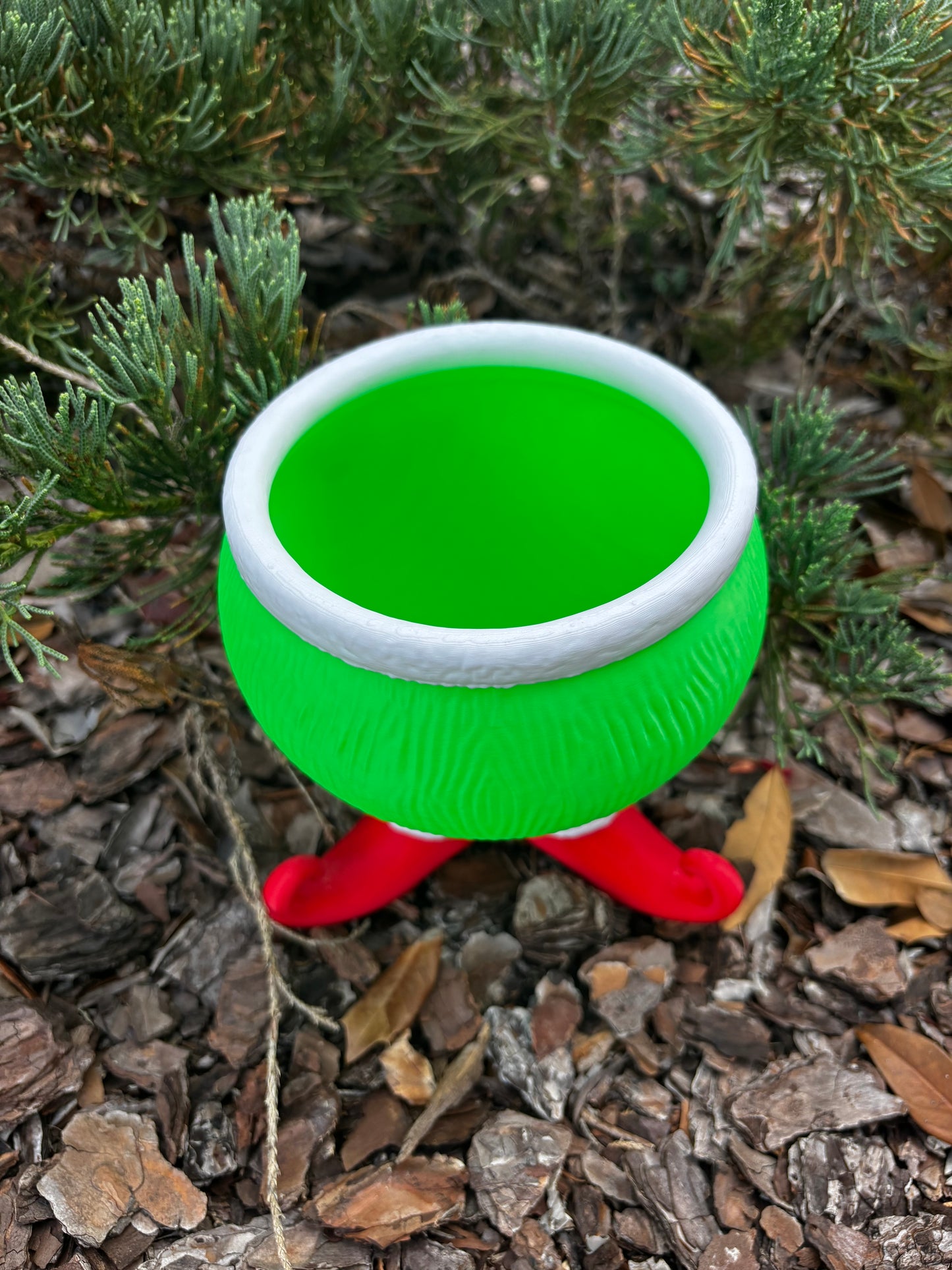 Grinch Candy Bowl | 3D Printed Christmas Candy Dish | Holiday Table Decor | Grinchmas Party Bowl | Elf Feet Candy Holder | Christmas Gift Idea