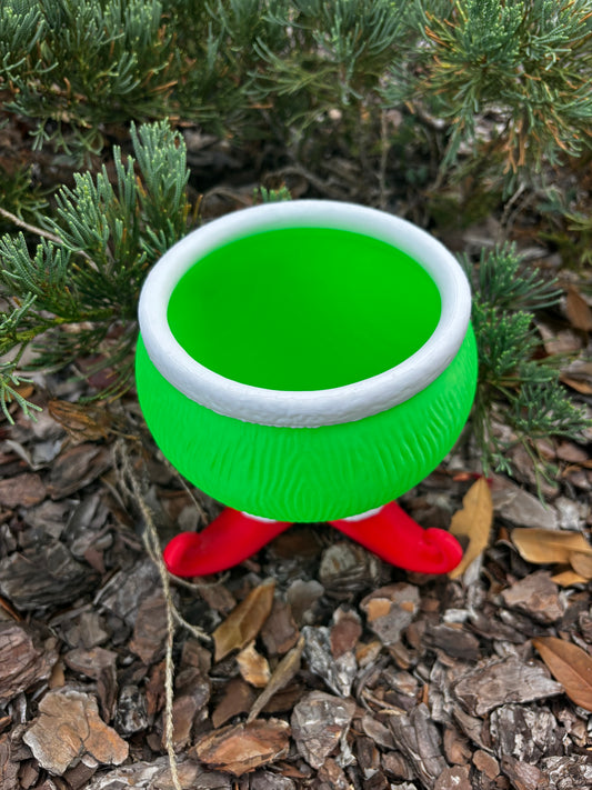 Grinch Candy Bowl | 3D Printed Christmas Candy Dish | Holiday Table Decor | Grinchmas Party Bowl | Elf Feet Candy Holder | Christmas Gift Idea
