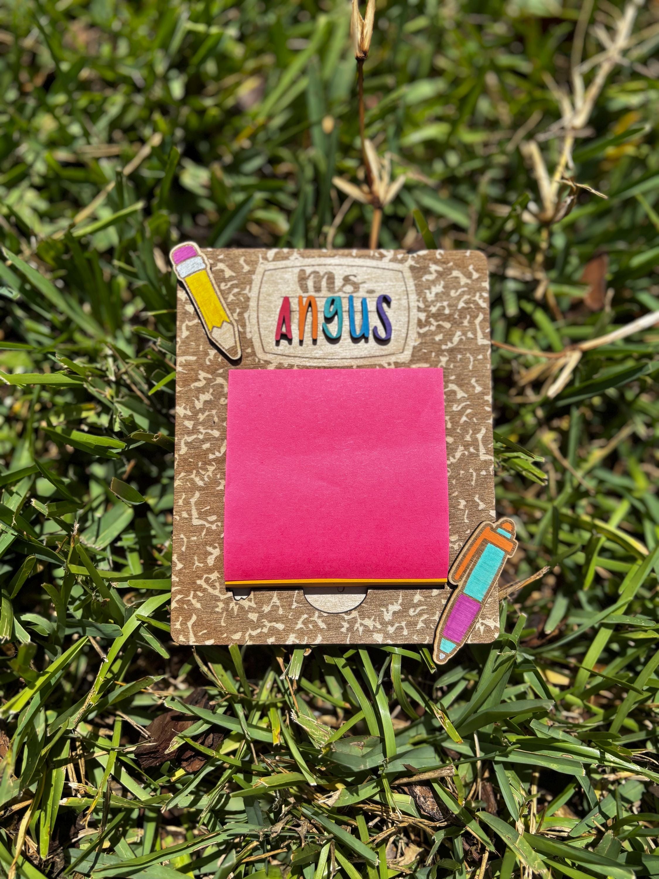 Personalized Teacher Notepad Holder | Custom Teacher Appreciation Gift | End of Year Gift for Teachers | Classroom Desk Organizer