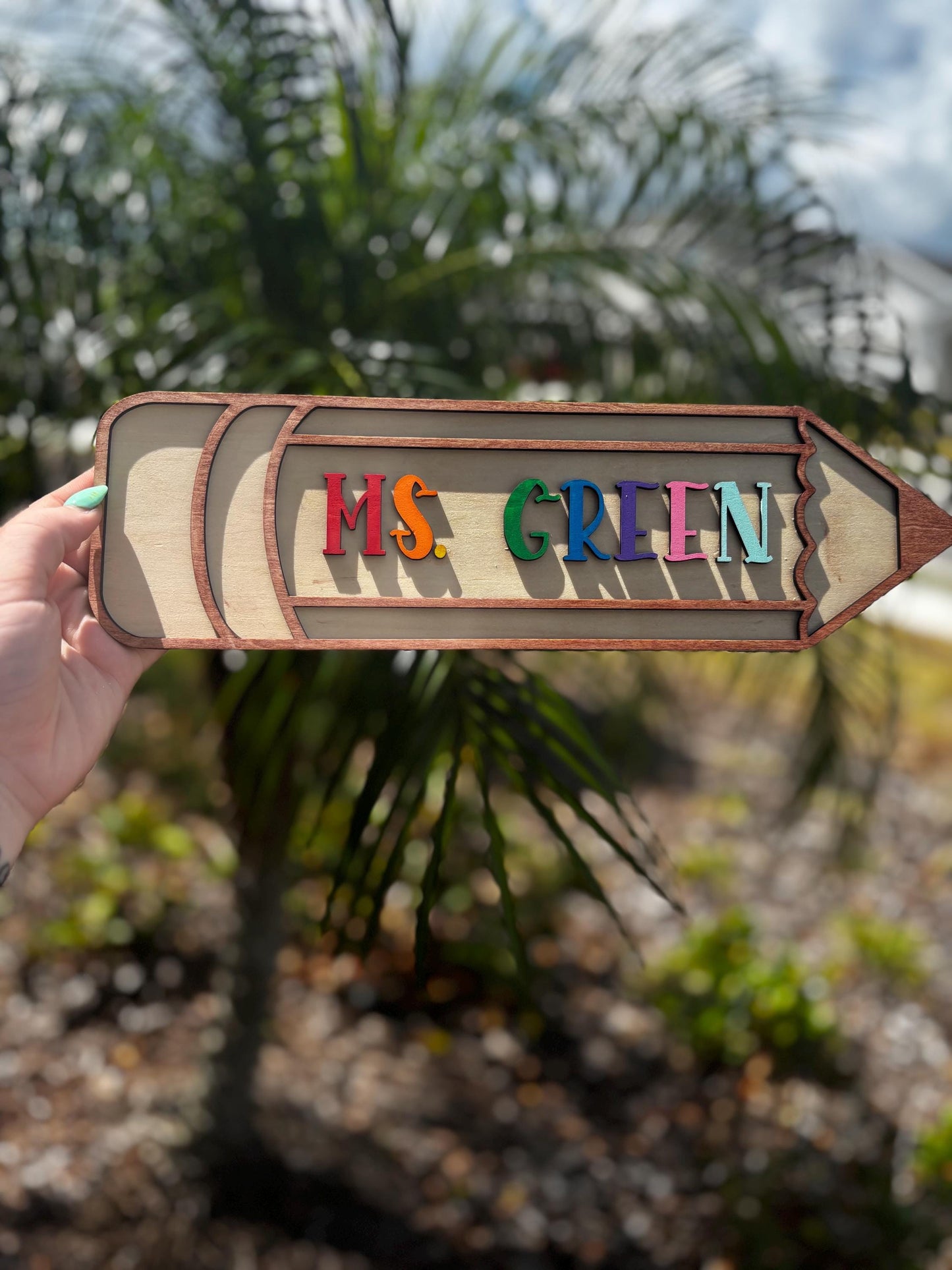 Teacher Name Sign | Pencil Name Sign | Teacher Appreciation | Custom Handmade