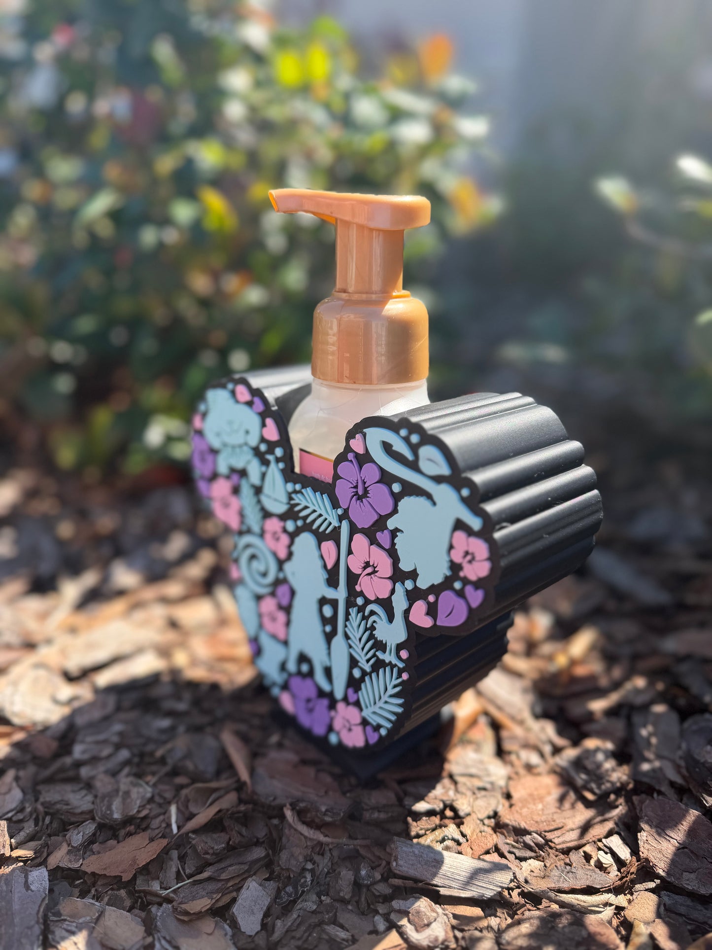 Island Adventure Princess Soap Holder | Tropical Inspired Bathroom Decor | Fits Bath & Body Works Foaming Soap | 3D Printed Soap Stand