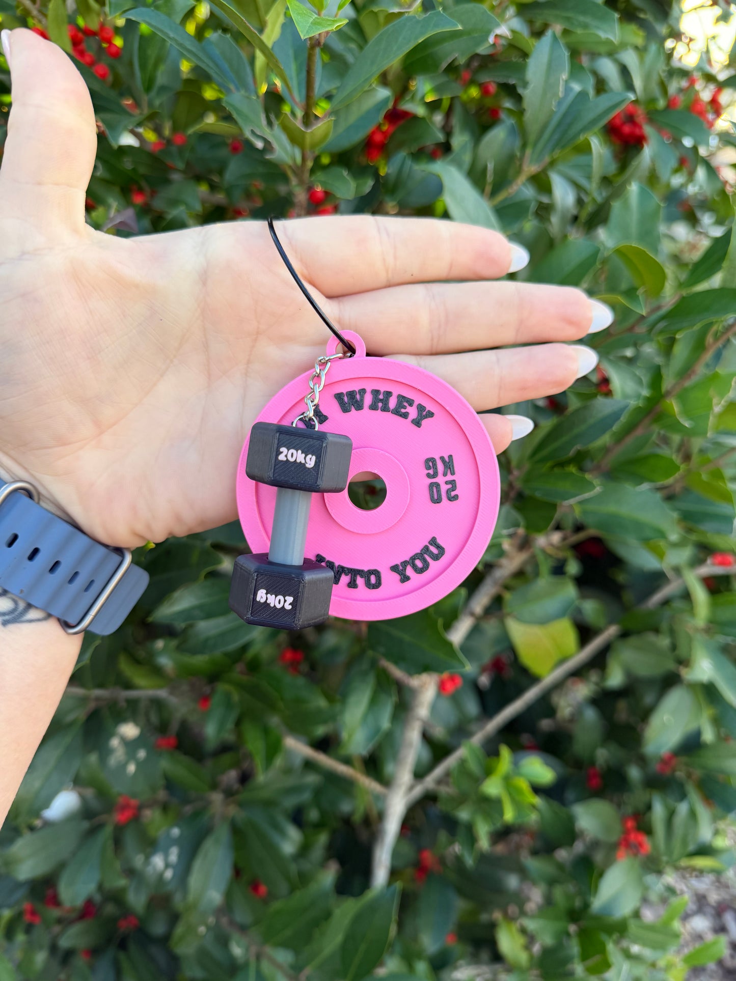 Valentine’s Day Gym Keychain | Weight Plate & Dumbbell Keychain | Fitness Lover Gift | Custom Color Combo | Gym Valentine Gift