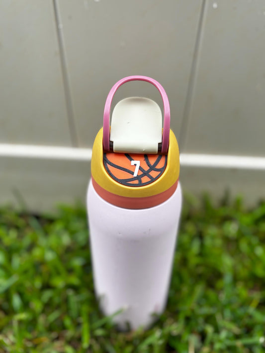 Custom Sports Owala Tumbler Topper | Personalized Name & Number | Baseball, Basketball, Soccer | Owala FreeSip Water Bottle Accessories