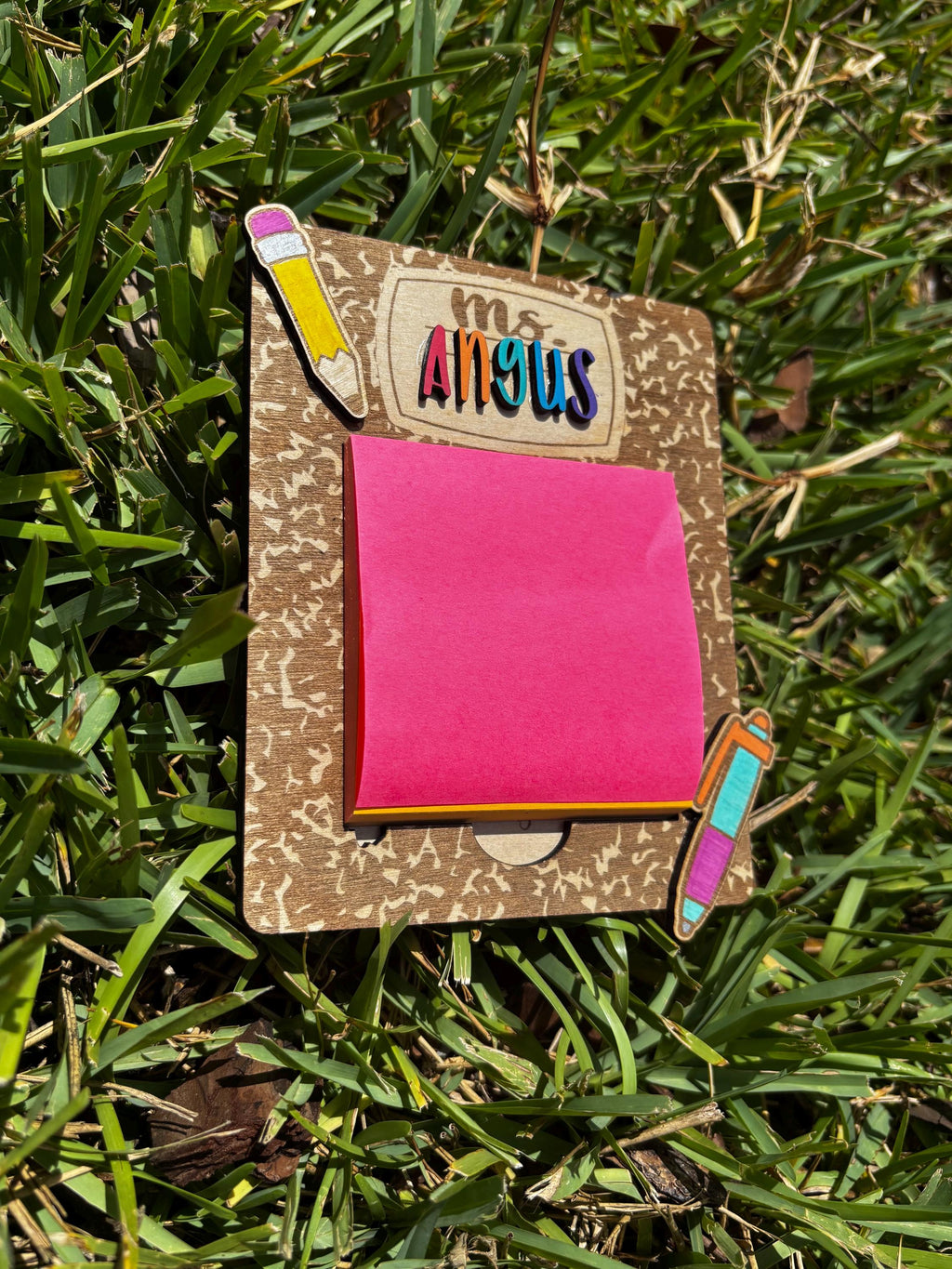 Personalized Teacher Notepad Holder | Custom Teacher Appreciation Gift | End of Year Gift for Teachers | Classroom Desk Organizer