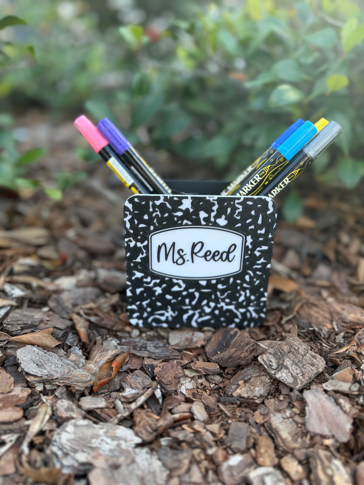 Personalized Teacher Desk Set | Custom Name Phone Holder, Pen Holder & Trinket Dish | Teacher Gift | Back to School Desk Decor